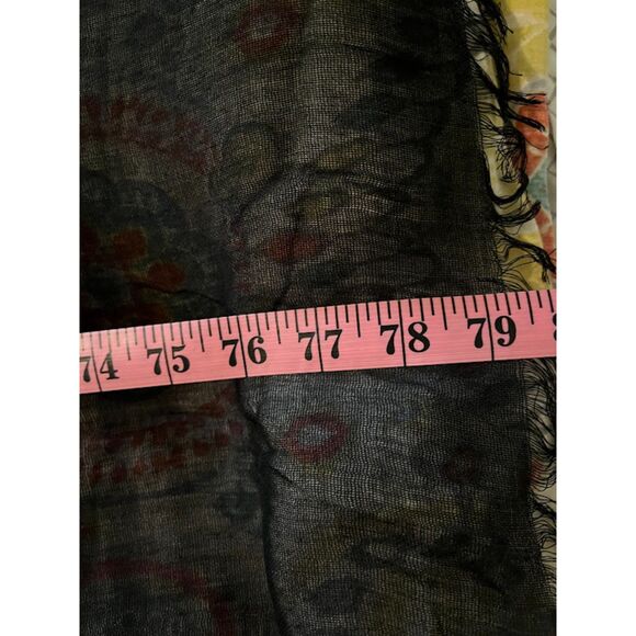 Forever 21 NWT Modern Bohochic Black Fringe Business Casual Scarf/Wrap 29" x 79" - Picture 4 of 4
